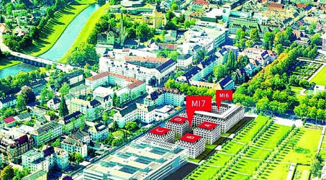 Luftbild Wohnen am Schlosspark Rastatt